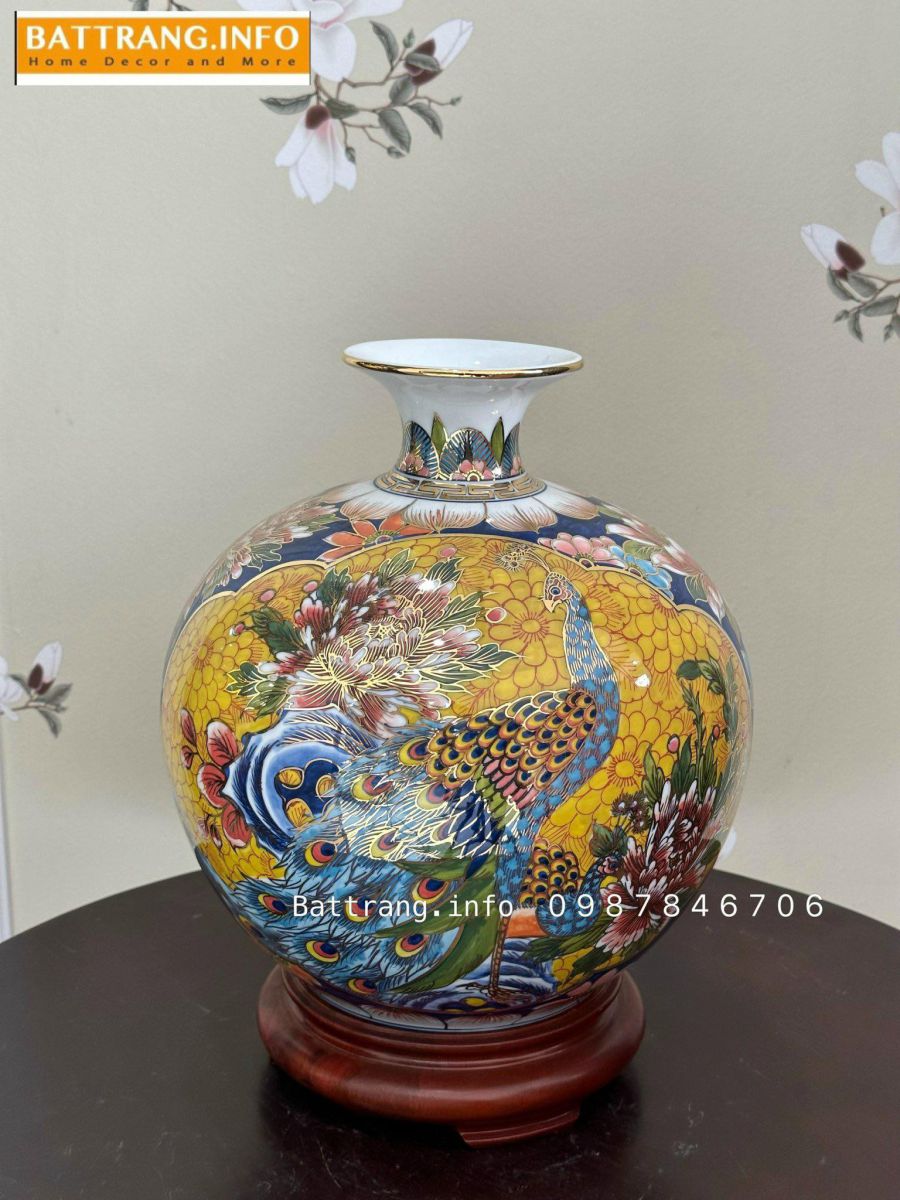 Bình Hút Tài Lộc Công Danh Phú Quý Dát Vàng Cao 40cm Giá 13.000.000vnđ